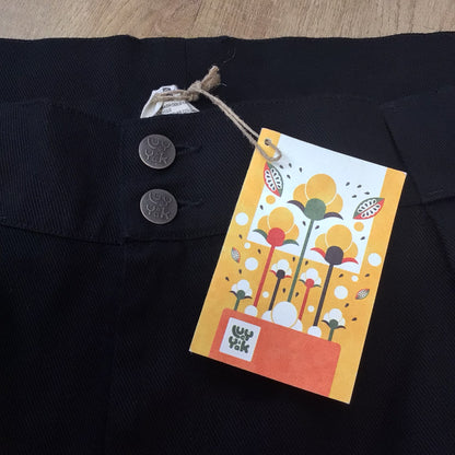 BNWT Lucy & Yak Black Addison Tapered Twill Trousers Size W50R