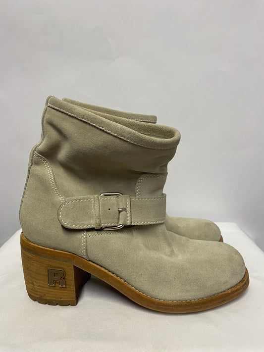 Rucoline Taupe Suede Block Heel Boots 6