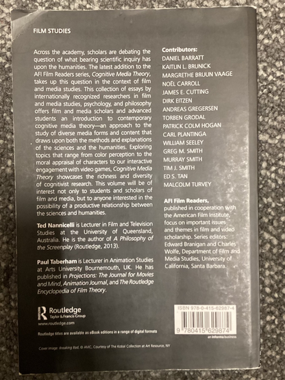 Cognitive Media Theory (AFI Film Readers) - Edited by Ted Nannicelli and Paul Taberham