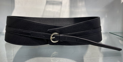 Mint Velvet Black Leather Wide Belt Small - Medium