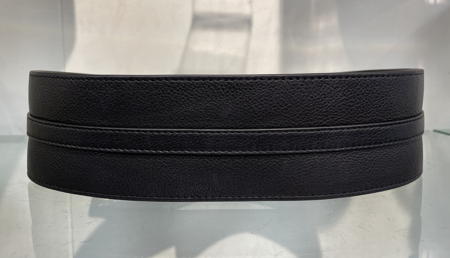 Mint Velvet Black Leather Wide Belt Small - Medium