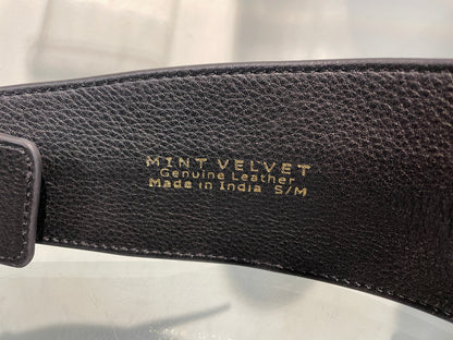 Mint Velvet Black Leather Wide Belt Small - Medium