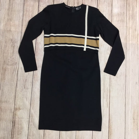 Liz Claiborne Black Wool Blend Long Sleeve Dress w/Shoulder Pads Size S