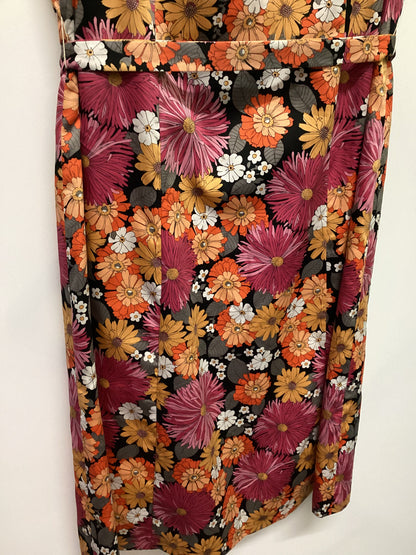 Vintage Vibrant Pink and Orange Florals Dress