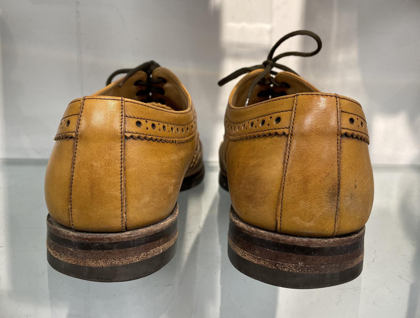 Loake 1880 Claridge Tan Light Brown Brogues Shoes Size 10 G