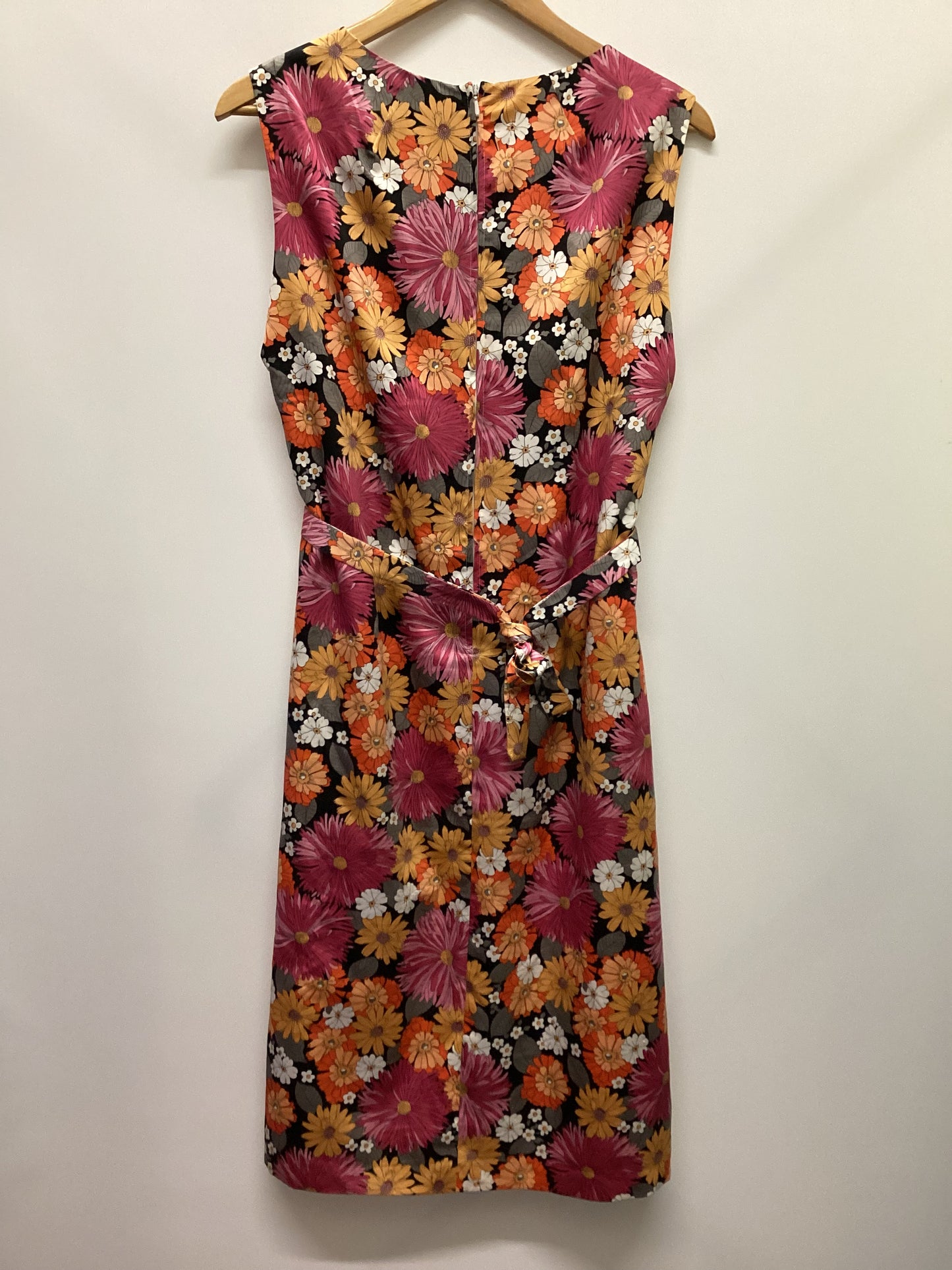 Vintage Vibrant Pink and Orange Florals Dress