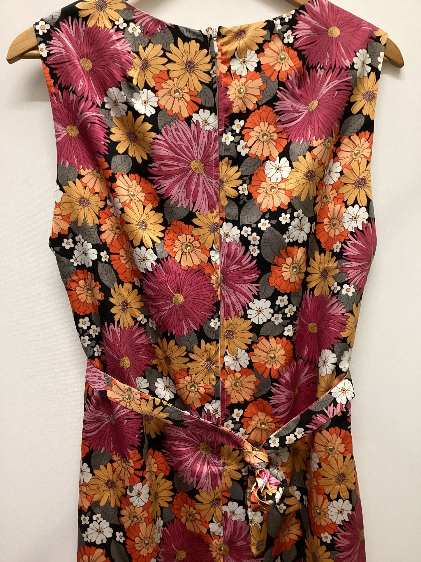 Vintage Vibrant Pink and Orange Florals Dress