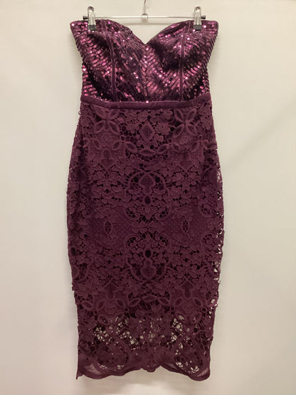 Lipsy Sequins and Lace Purple Dress Size 10