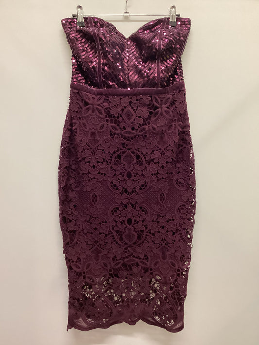 Lipsy Sequins and Lace Purple Dress Size 10