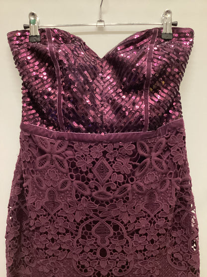 Lipsy Sequins and Lace Purple Dress Size 10