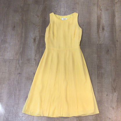 Talbots Petites Peachy Yellow 100% Silk Dress Size 2 (on label)