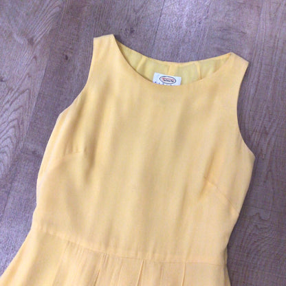 Talbots Petites Peachy Yellow 100% Silk Dress Size 2 (on label)