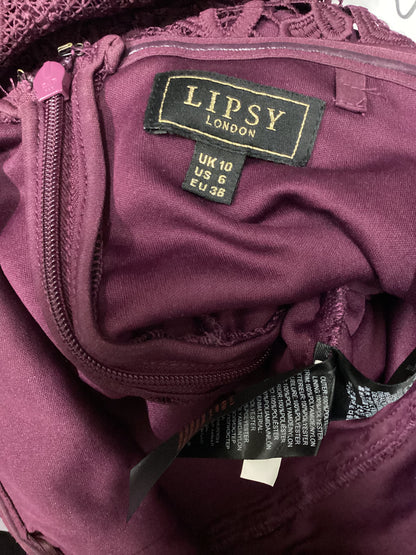 Lipsy Sequins and Lace Purple Dress Size 10