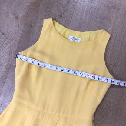 Talbots Petites Peachy Yellow 100% Silk Dress Size 2 (on label)