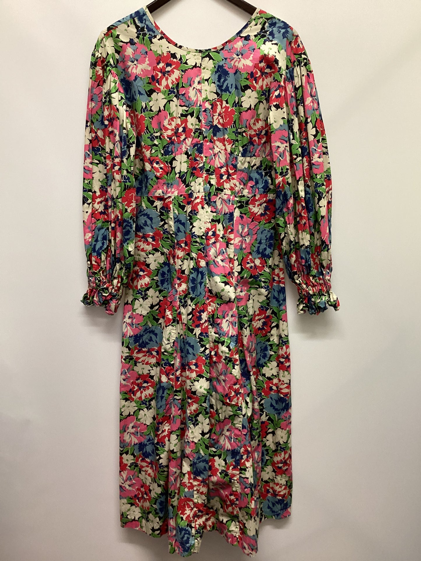 Warehouse 100% Cotton Long Sleeve Floral Dress Size 10
