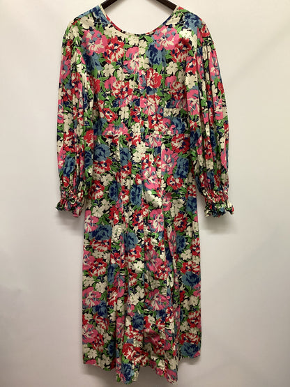 Warehouse 100% Cotton Long Sleeve Floral Dress Size 10