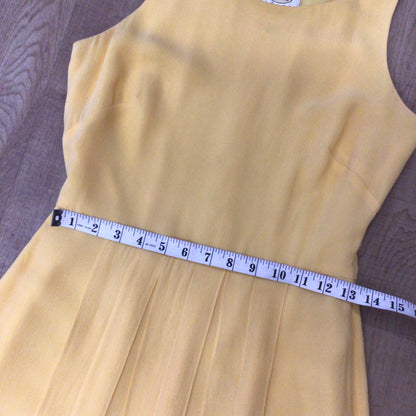 Talbots Petites Peachy Yellow 100% Silk Dress Size 2 (on label)