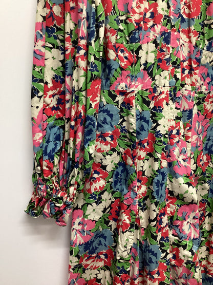 Warehouse 100% Cotton Long Sleeve Floral Dress Size 10