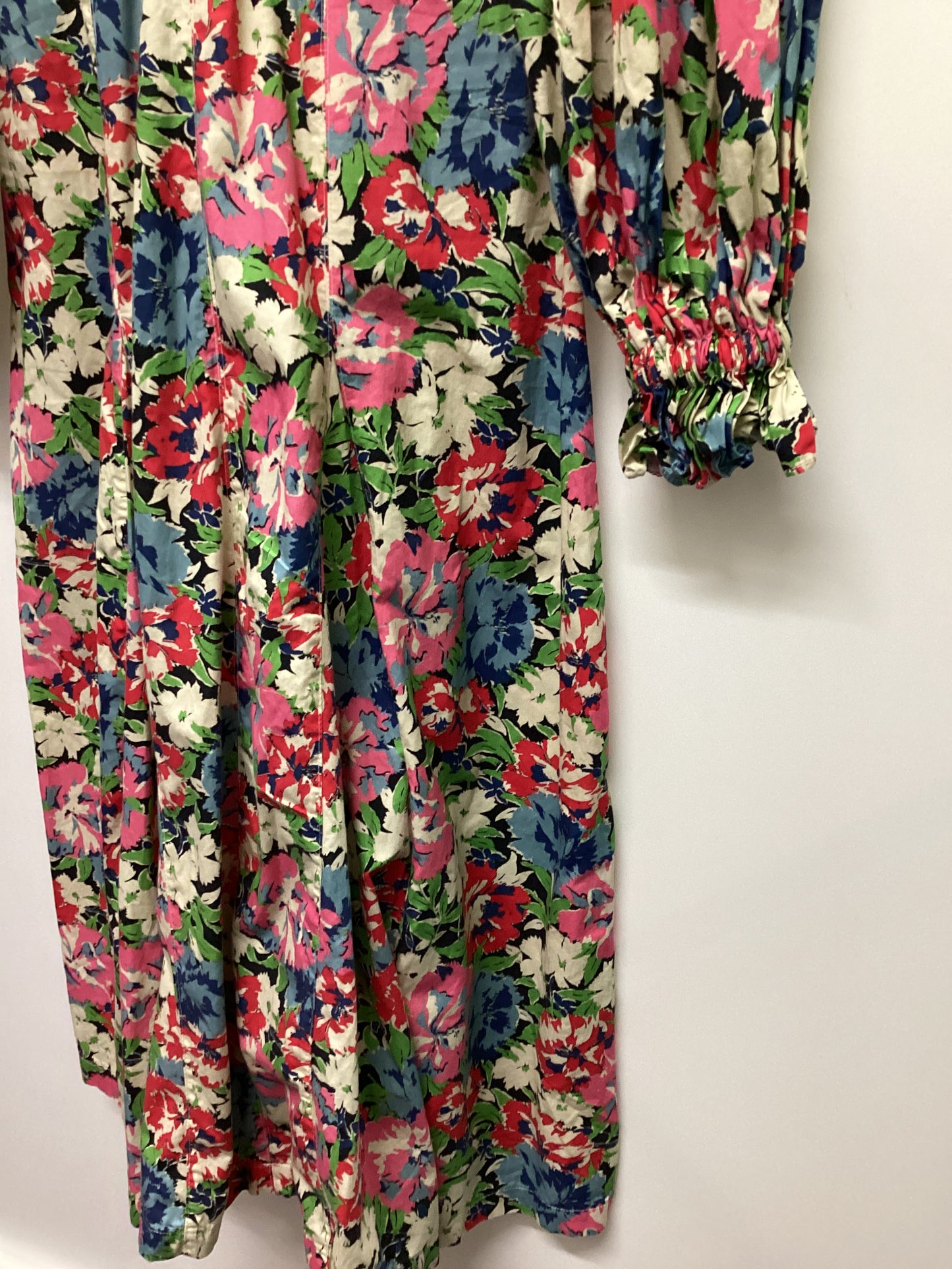 Warehouse 100% Cotton Long Sleeve Floral Dress Size 10