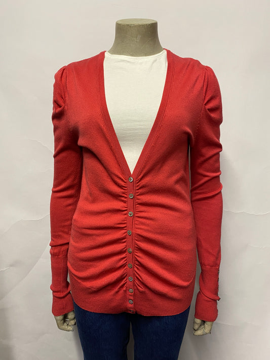 Mint Velvet Coral Thin Ruched Cardigan 10