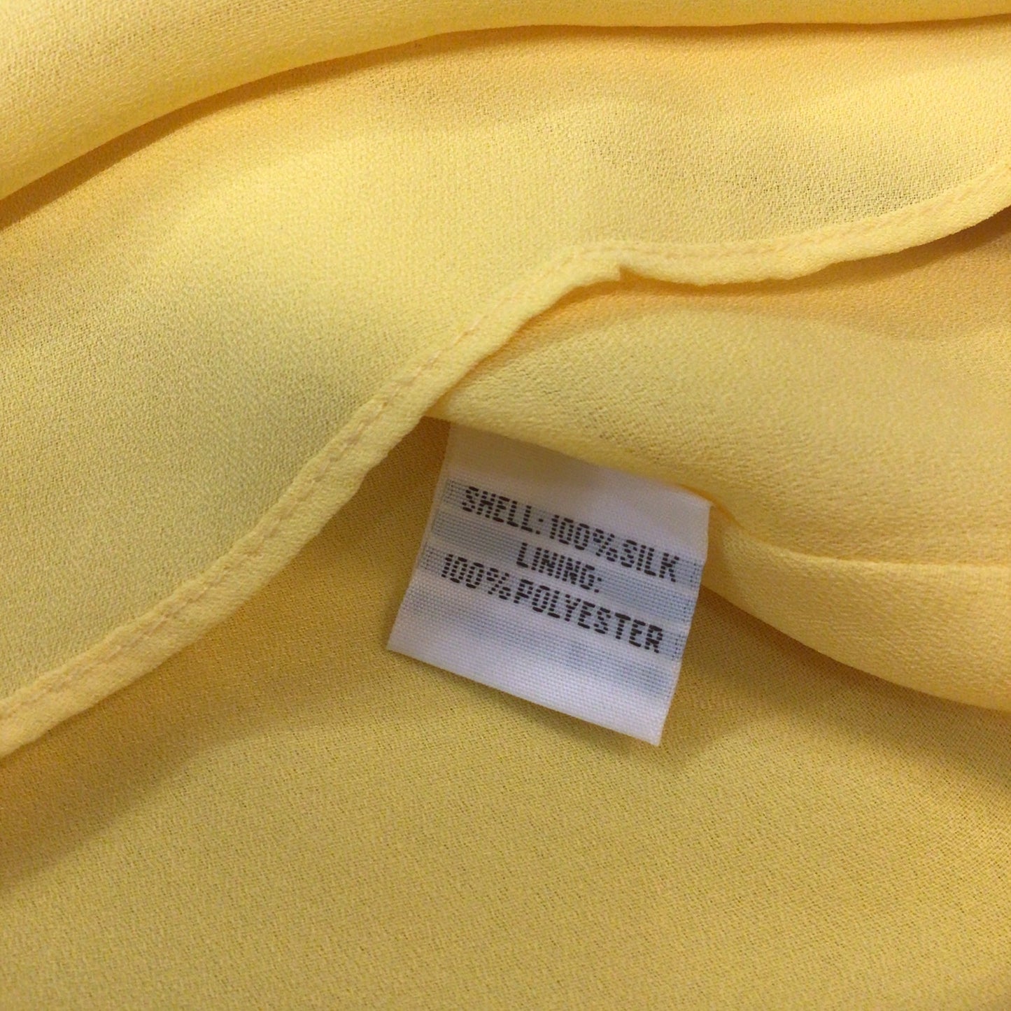 Talbots Petites Peachy Yellow 100% Silk Dress Size 2 (on label)