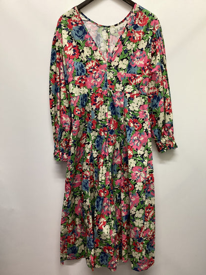 Warehouse 100% Cotton Long Sleeve Floral Dress Size 10