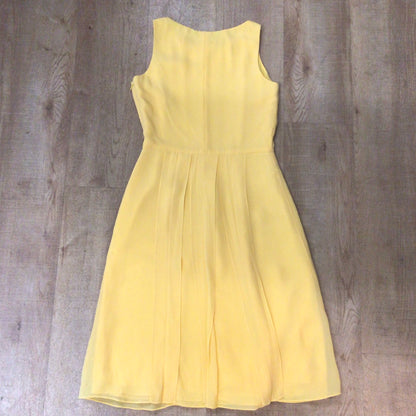Talbots Petites Peachy Yellow 100% Silk Dress Size 2 (on label)