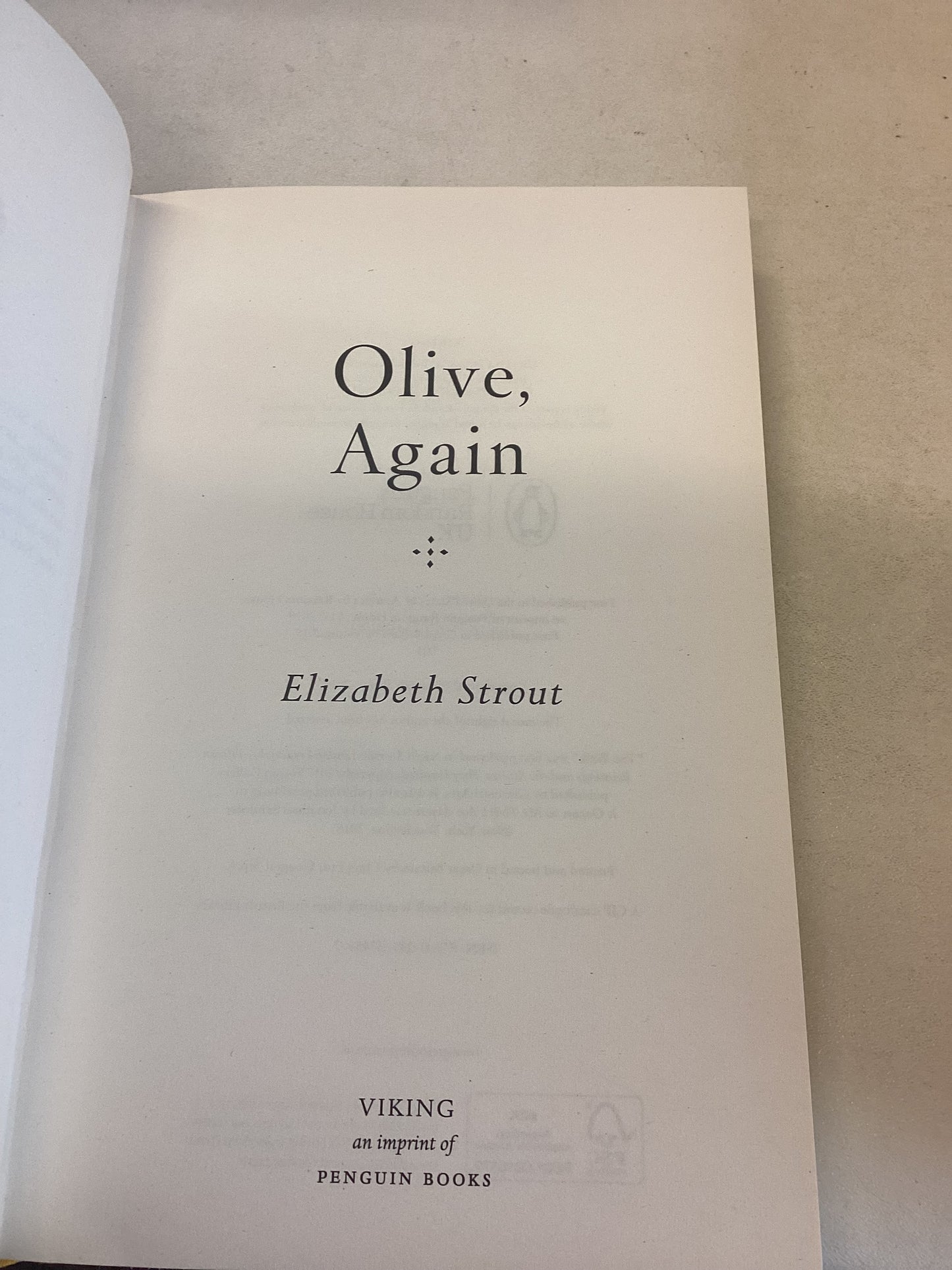 Olive, Again Elizabeth Strout Signed