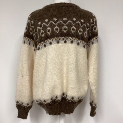 Norlender Brown Fair Isle Pure New Wool Cardigan