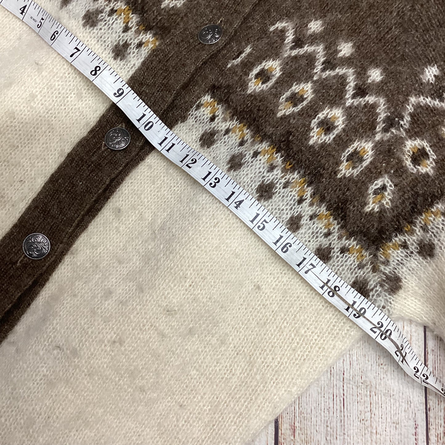 Norlender Brown Fair Isle Pure New Wool Cardigan