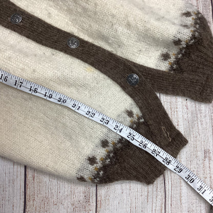 Norlender Brown Fair Isle Pure New Wool Cardigan