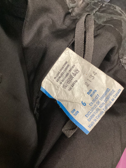 Vintage Soft Black Leather Leopard Skirt Size W26