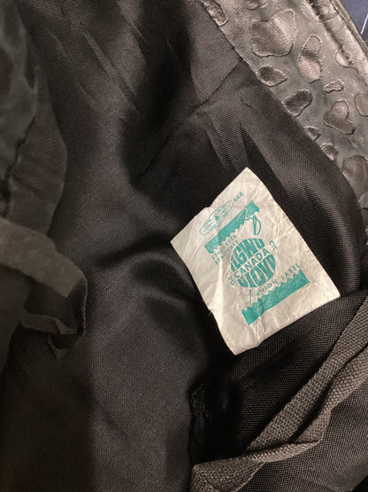 Vintage Soft Black Leather Leopard Skirt Size W26