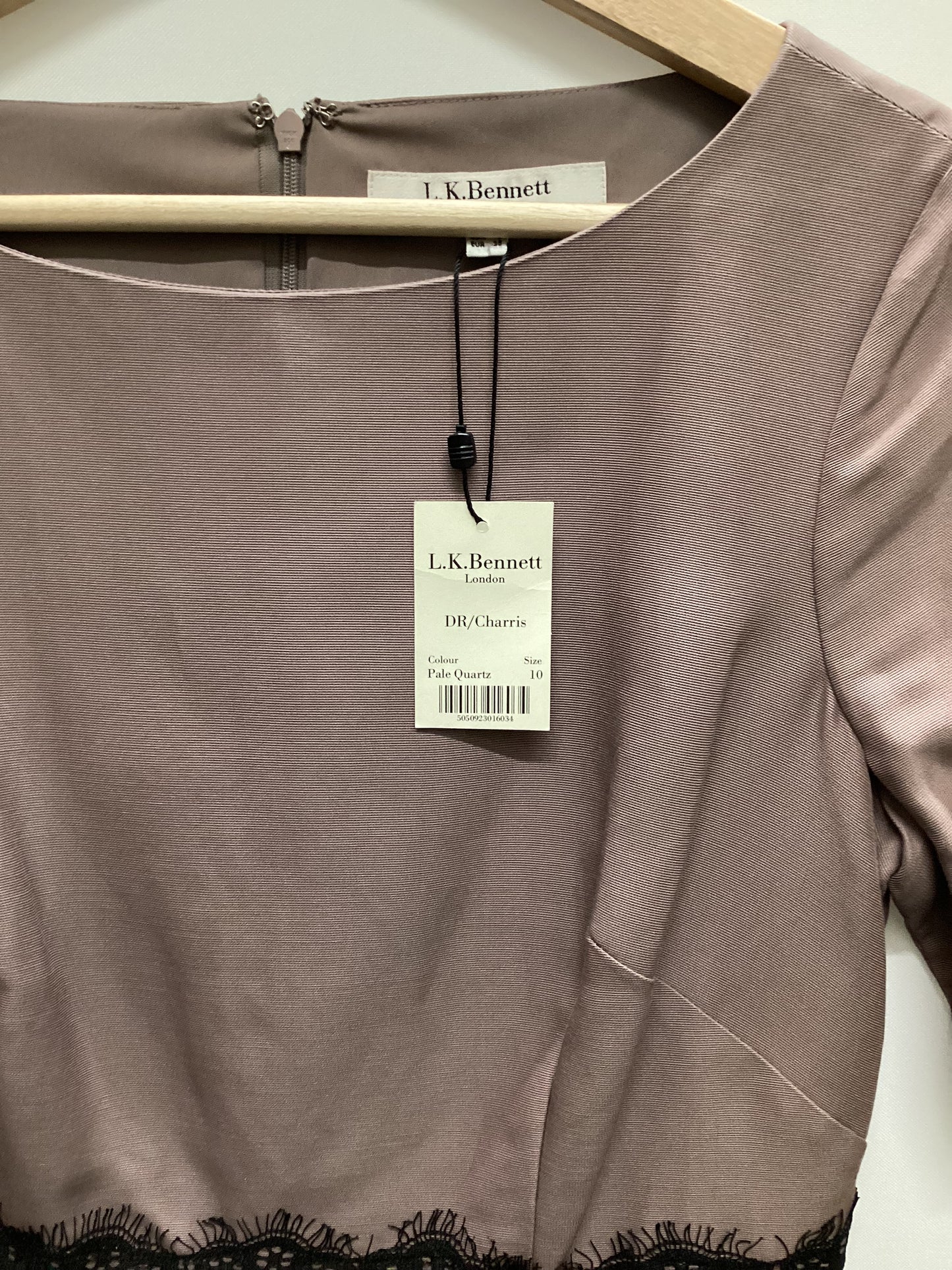 BNWT L. K. Bennett Cotton and Silk Pale Quartz Dress Size 10