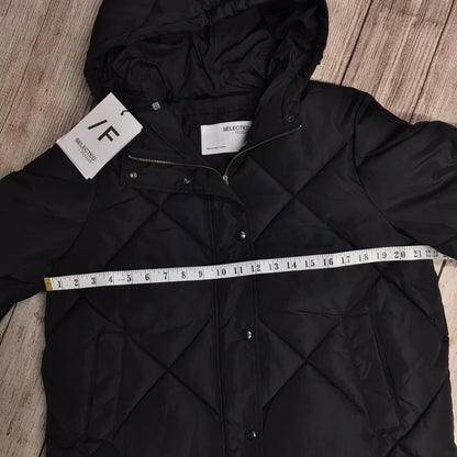 BNWT Selected Femme Black Quilted Monika Puffer Jacket Size 10