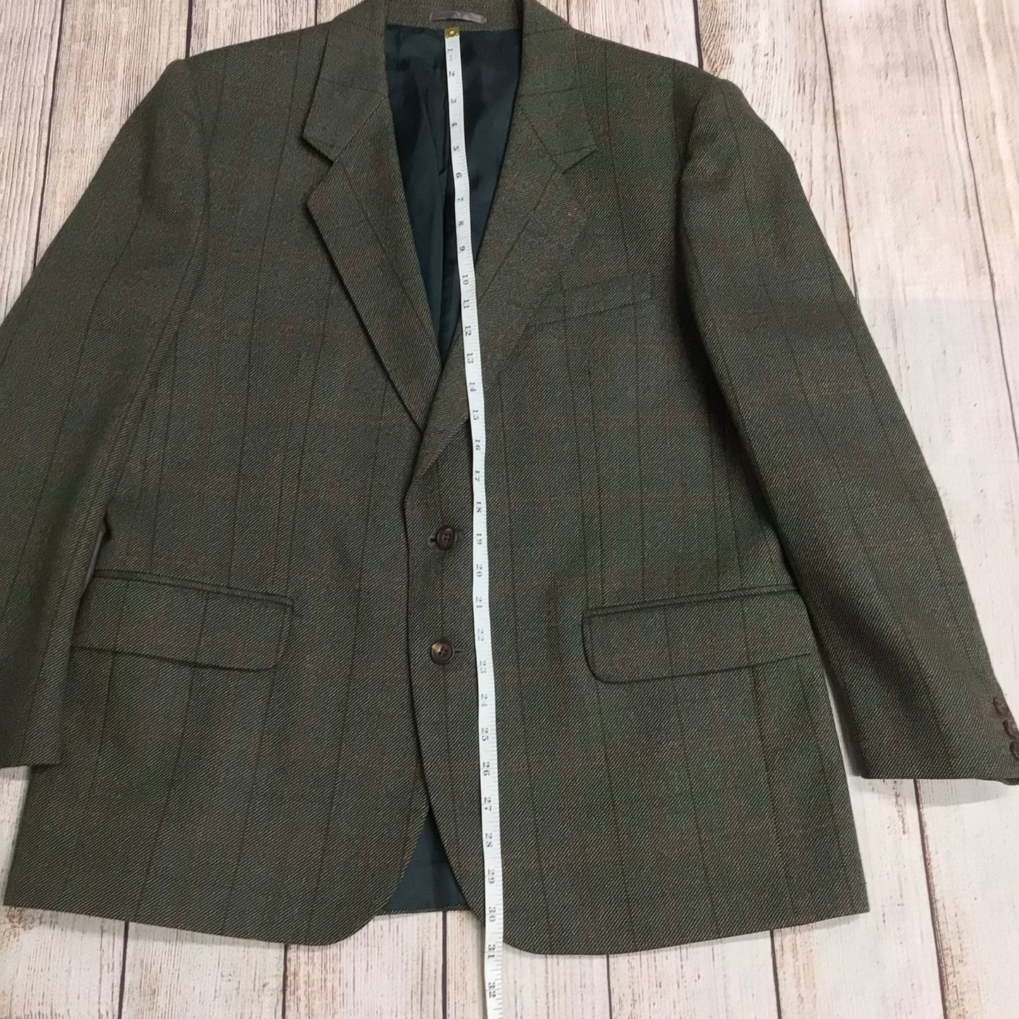 Aitken & Niven Scottish Cheviot Wool Green Blazer Jacket Size Ch 44" (approx)