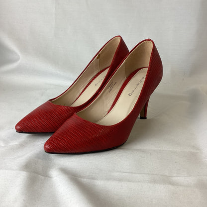 Red Herring Red Faux Snakeskin Heels Size 3