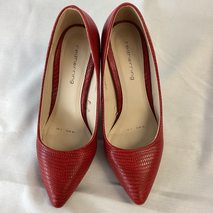 Red Herring Red Faux Snakeskin Heels Size 3