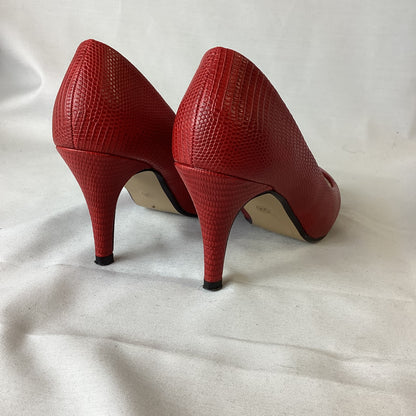 Red Herring Red Faux Snakeskin Heels Size 3