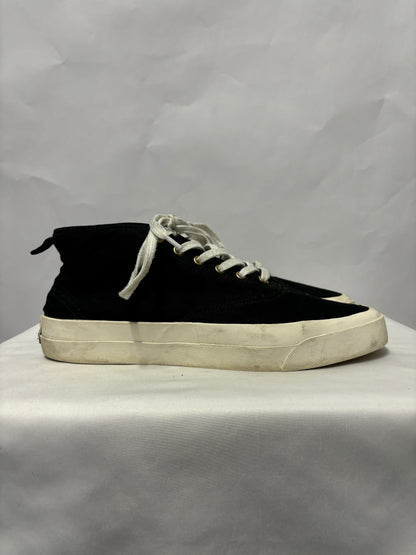 Maison Kisuné Black Canvas Lace Up Trainers 7.5