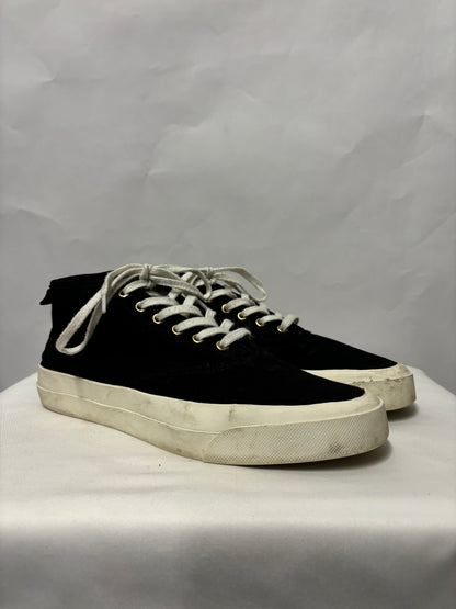 Maison Kisuné Black Canvas Lace Up Trainers 7.5