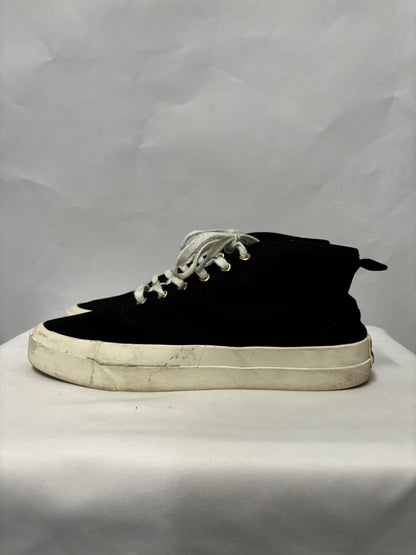 Maison Kisuné Black Canvas Lace Up Trainers 7.5