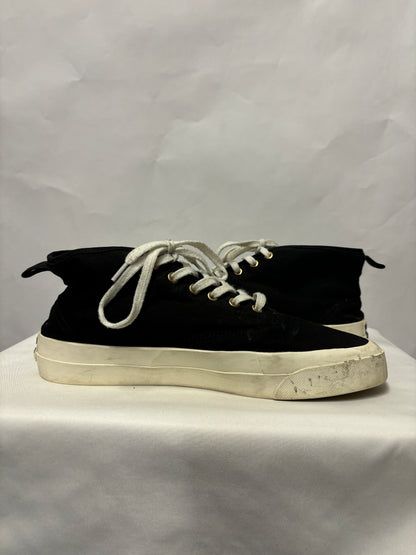 Maison Kisuné Black Canvas Lace Up Trainers 7.5