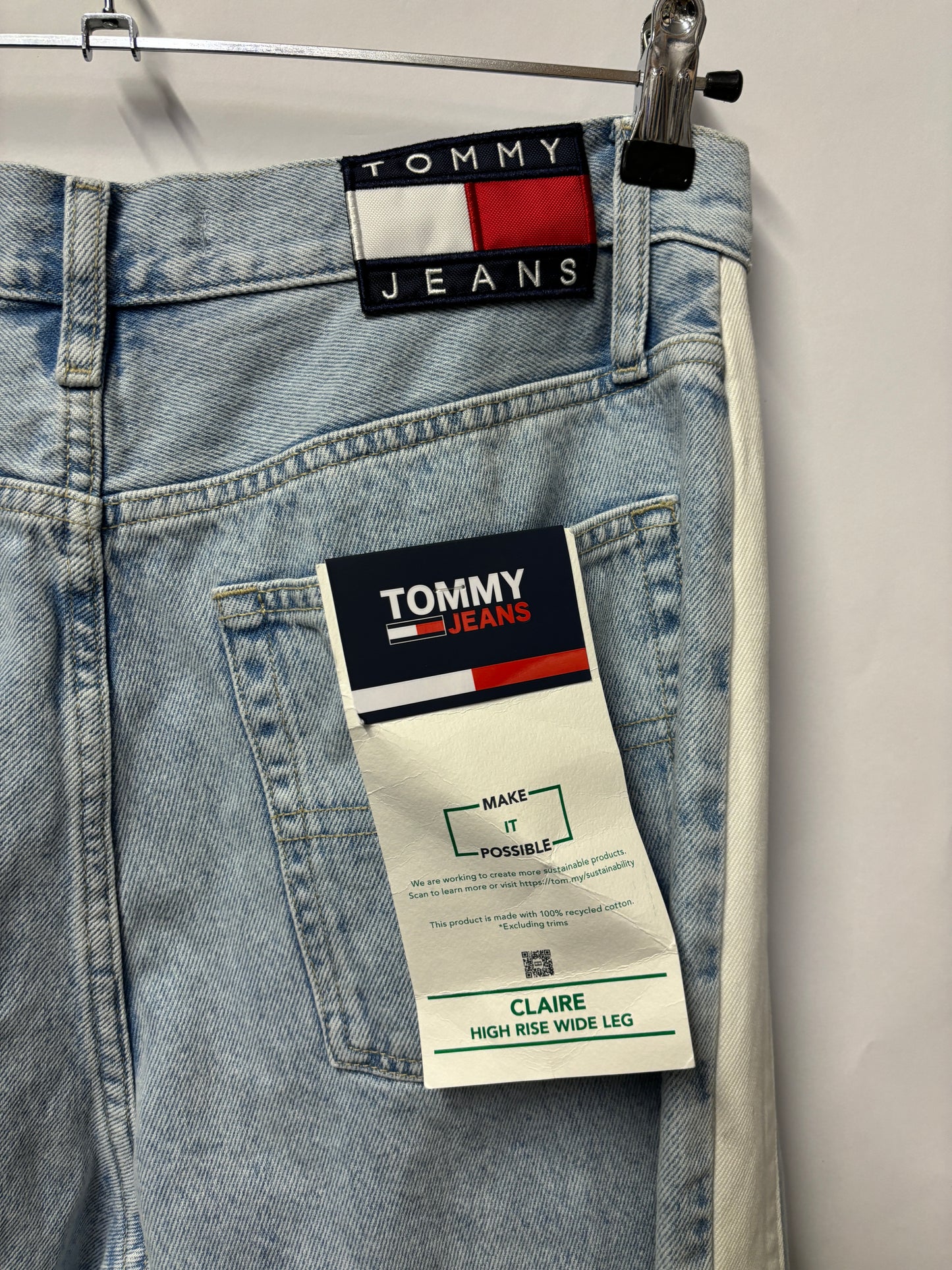 Tommy Jeans Light Blue Claire High Rise Wide Leg Jeans 33 x 30 BNWT