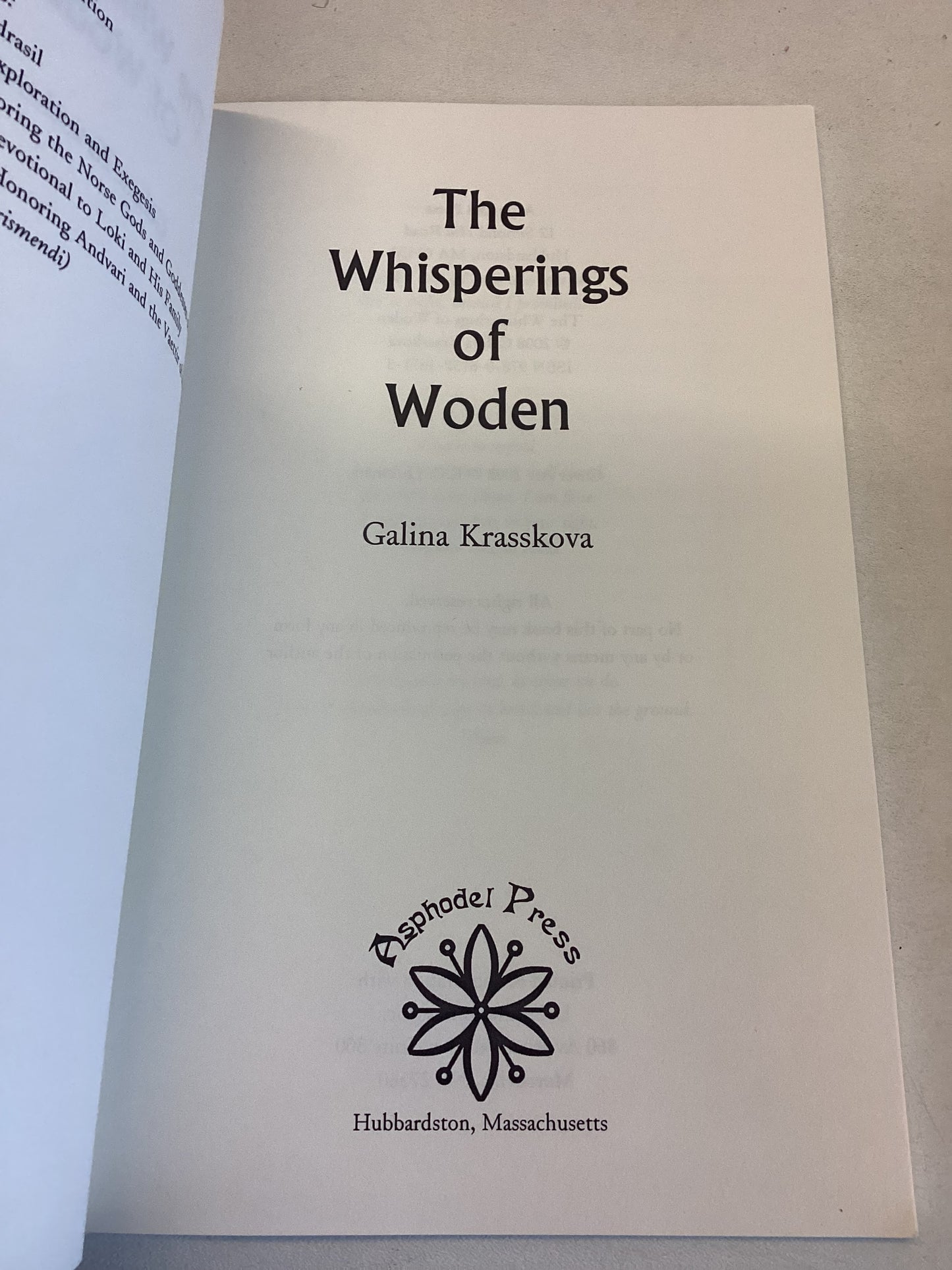 The Whispering of Woden :Nine Nights of Devotional Practice Second Edition by Galina Krasskova