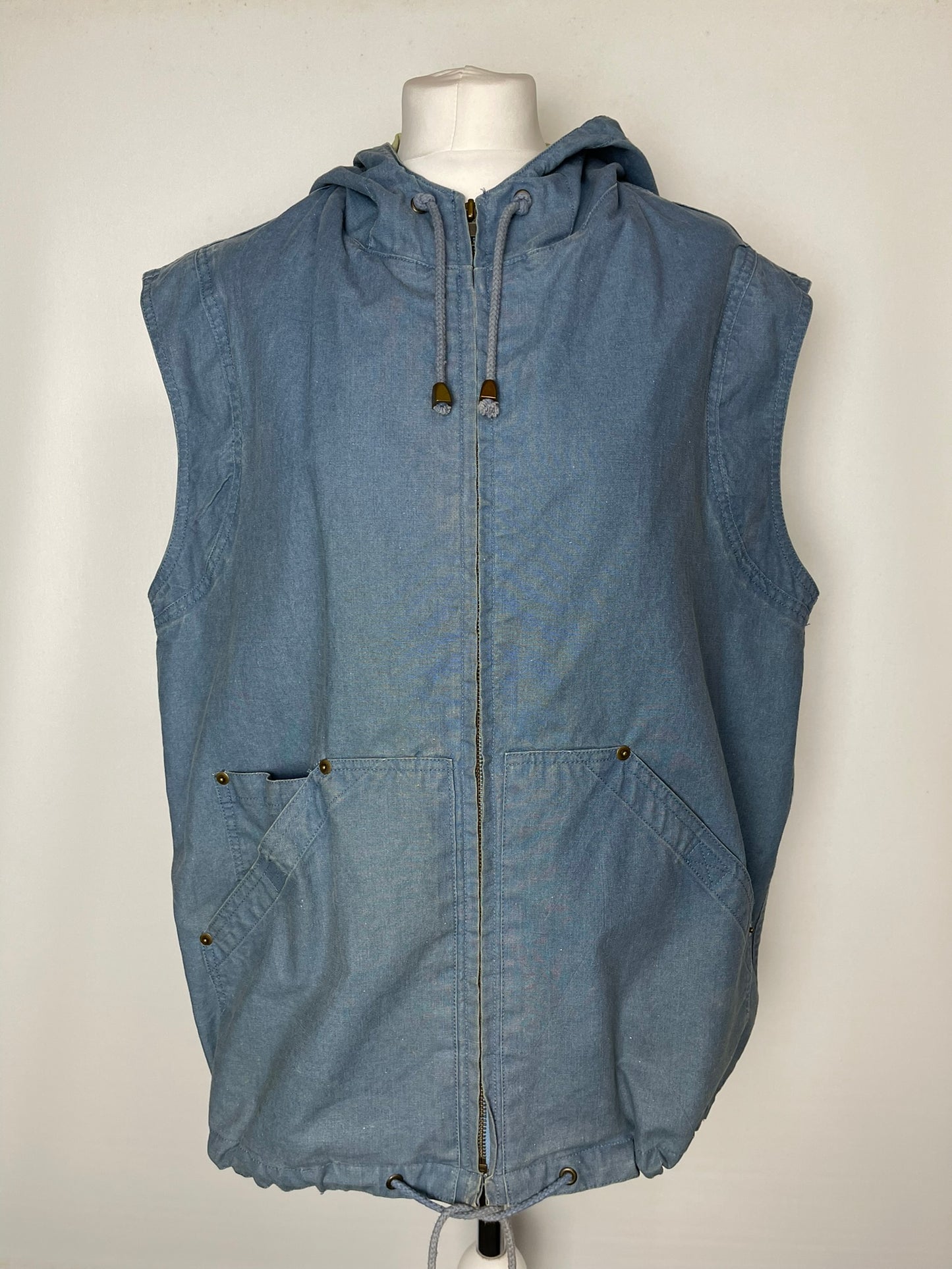 Dorothy Perkins Blue Hooded Gilet Size 10