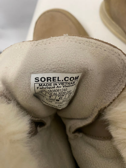 Sorel Beige and Pale Pink Faux Fur Lined Winter Boots