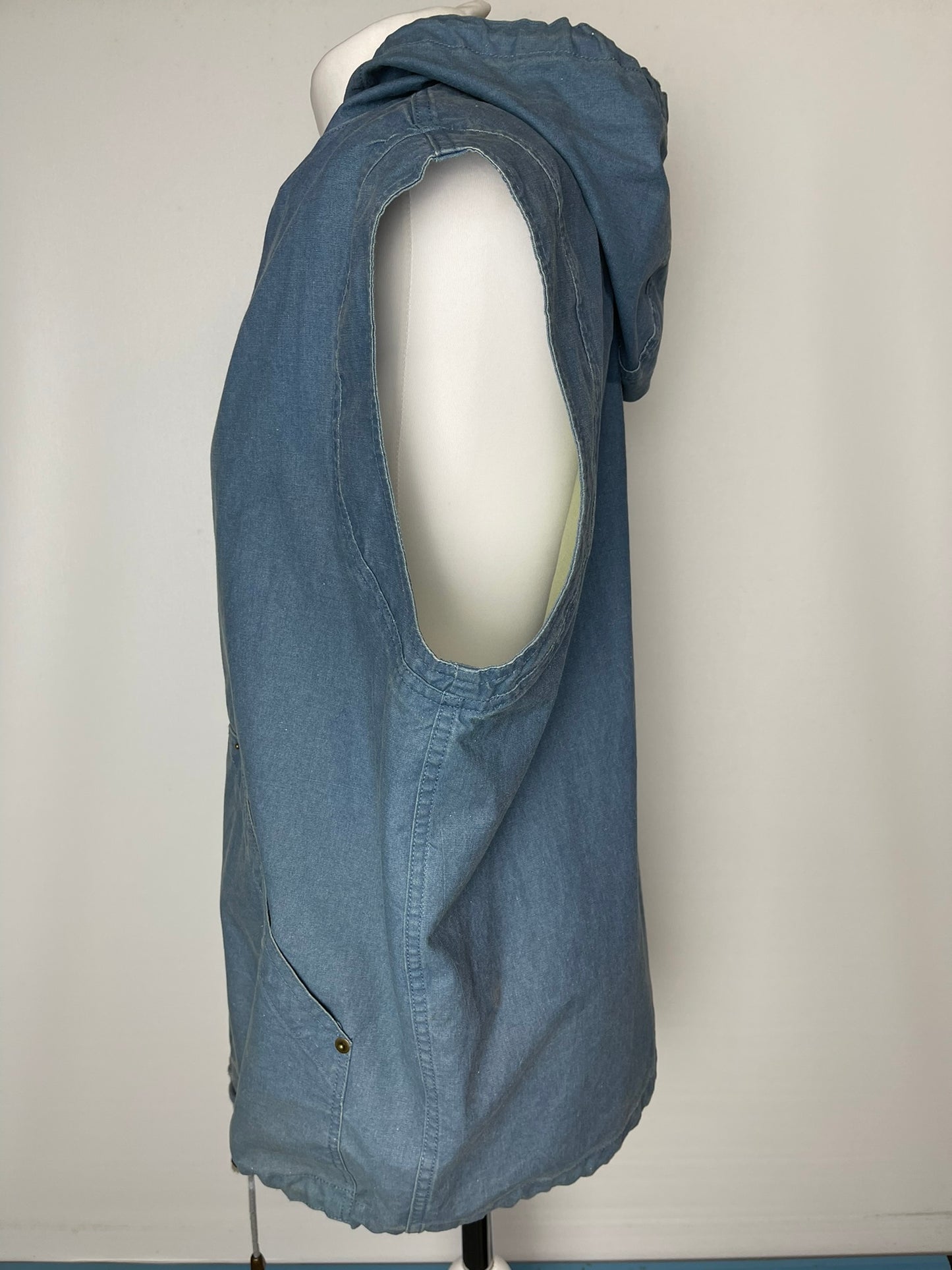 Dorothy Perkins Blue Hooded Gilet Size 10