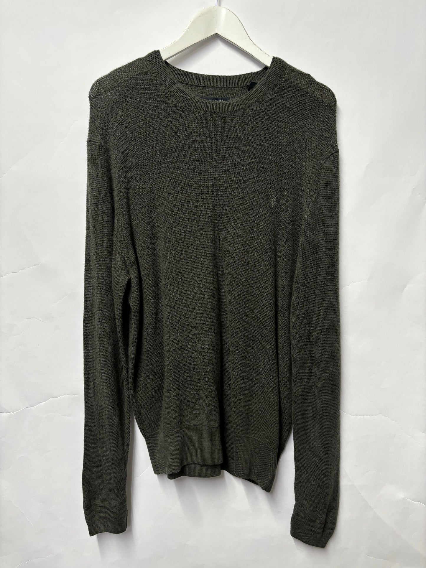 Allsaints Brown Merino Wool Crew Neck Jumper XL