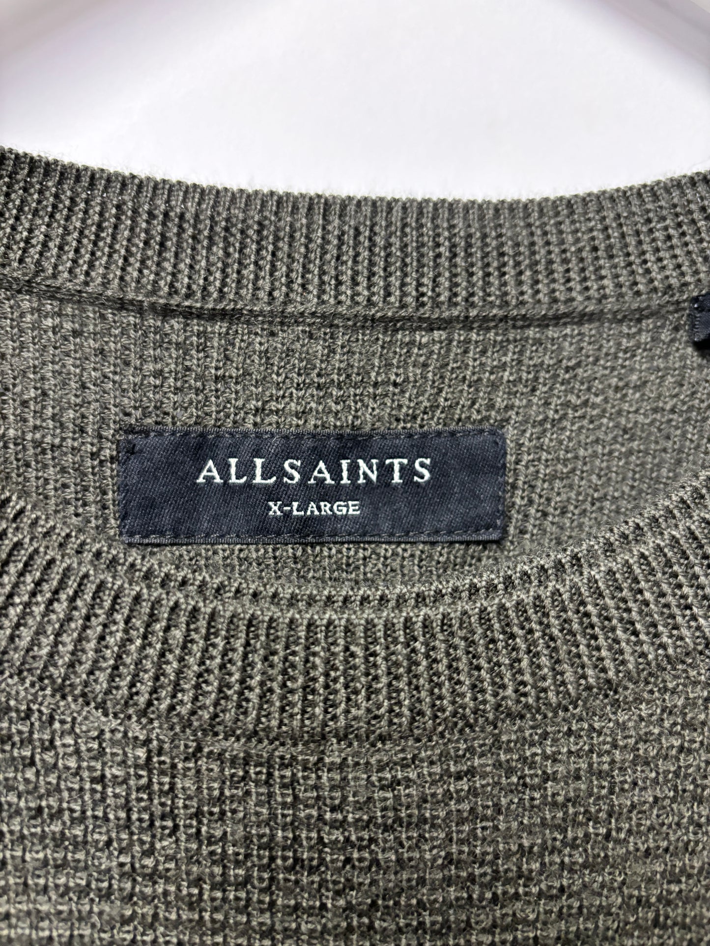 Allsaints Brown Merino Wool Crew Neck Jumper XL